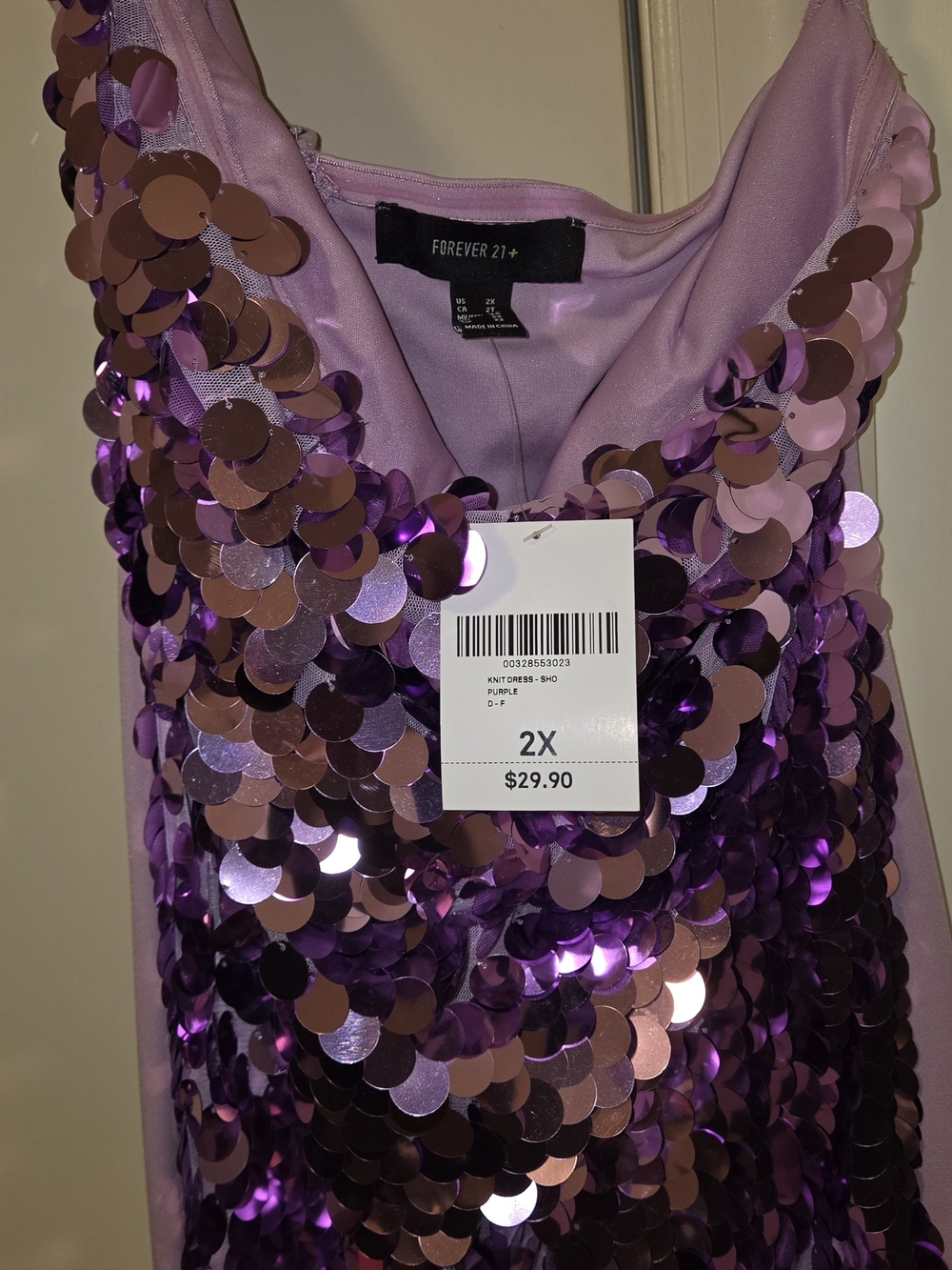 Forever 21 Purple Sequin Dress - 2X